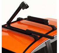 AXENTURE Sliding Ski & Snowboard Roof Rack 90cm, Lockable, T-Track or Clamp-On Mount for Roof Cross Bars, Holds 6 Pairs of Skis or 4 Snowboards - Black