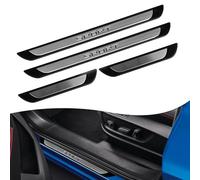 Axenture Universal Chrome Door Sill Trim Plate Covers with Scratch Guard - 4 Pcs
