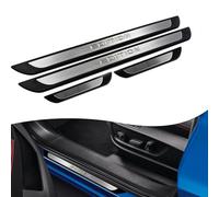 Axenture Universal Chrome Door Sill Trim Plate Covers with Scratch Guard - 4 Pcs