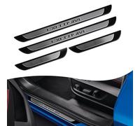 Axenture Universal Chrome Door Sill Trim Plate Covers with Scratch Guard - 4 Pcs