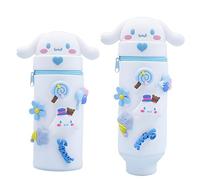 AXERHK Pencil Case, 7.08 x 2.75 Inch Blue 2-in-1 Cute Puppy Pencil Case, Kawaii Pencil Case, Table Pen Holder, School Pencil, Cute School Gift for Children, lightblue, cute