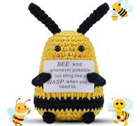 AXERHK Pocket Hug, Crochet Animals, Emotional Support Plush Doll With Card, Cute Potato for Christmas, New Year, Birthday Gifts, Friends, Party Decoration (Bee)
