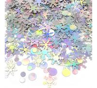 AXERHK Silver Metallic Snowflake Confetti, Wedding & Birthday Occasion, PVC Material, 60g, 4 Sets, Small Pieces