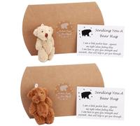 AXERHK Worry Bear, 2 Pack Soft Toy, Sending You Hug Love Token, Cute and Fun Pocket Bear Hug and Special Encourage Gifts for Family Friends Lover Birthday Graduation