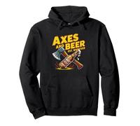 Axes Beer Lumberjack Funny Outdoor Hatchet Axe Throwing Pullover Hoodie