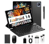 AXETOP 10.4 Inch Tablet Android 14.0, 4G LTE+5G WiFi, 36GB RAM+256GB ROM (1TB Expansion), Octa-Core Processor, 1920x1200 FHD, 8000mAh, 13MP+8MP,BT5.0,GPS,OTG, Tablet with Keyboard丨Mouse丨Stylus - Grey