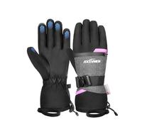 AXEVMEN Waterproof Ski Gloves Waterproof for Men and Women Touch Screen Warm 3M Thinsulate Winter Skiing Snowboarding Snowmobiling Rose Red L