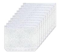 AxeWoodz 10pcs A5 Binder Pockets Glitter PVC Zipper Pouches Budget Money Envelopes Clear Zipper Folders Loose Leaf Bags