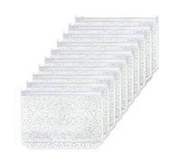 AxeWoodz 10pcs A6 Binder Pockets Glitter PVC Zipper Pouches Budget Money Cash Stuffing Envelopes Clear Zipper Folders Loose Leaf Bags