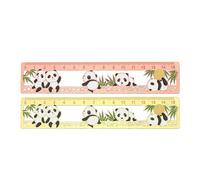 AxeWoodz 2PCS Metal Rulers Hollow Brass Ruler 6 Inch Panda Metal Bookmarks Straight Edge Ruler for Students Journal Ruler Art Drafting Tools