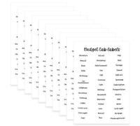 AxeWoodz 410 Pieces Cash Envelope Label Stickers, 10 Sheets Budget Tab Labels, Clear Black Font Vinyl Sticker Monthly Finance Planner Stickers for Budgeting A6 Binder Pocket (Black)