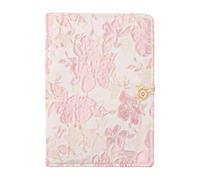 AxeWoodz A5 Binder Flower Embroidery Notebook Cover Refillable 6 Ring Binder Cute Fabric Floral Binders Personal Planner Binders (Peach Blossom)