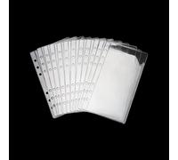 AxeWoodz A6 Binder Pockets 12pcs Clear PVC Binder Pouches 6 Holes Zipperless Side Open Cash Budget Envelopes Waterproof Document Filing Bags for A6 Binder Protectors Photos, Cash Organize