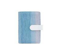 AxeWoodz Blue A6 Binder Cover Gradient PU Leather Budget Binder Planner 6 Ring Refillable Notebook Shell with Magnetic Buckle