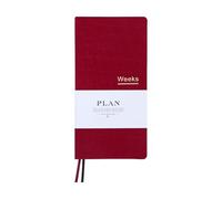 AxeWoodz Red A6 Weekly Planner Notebook Undated Pocket Planner Fabric Hardcover Notebook Daily Weekly Monthly Schedule Planners