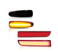 Axexnejv Rear Tail Light For Mitsubishi For Outlander For Lancer For Evolution X 2008-2017 SideMarker Light Turn Signal Tail Rear Bumper Reflector TailLight Assembly(Red Bumper+Side Marker)