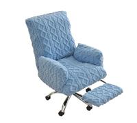 AXFBXHBF Elastic Plush Jacquard Office Recliner Swivel Chair Cover With Footrest Cover Thicken Soft Warm Chair Protector Furniture Case(6,L)