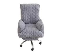 AXFBXHBF Elastic Plush Jacquard Office Recliner Swivel Chair Cover With Footrest Cover Thicken Soft Warm Chair Protector Furniture Case(4,L)