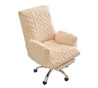 AXFBXHBF Elastic Plush Jacquard Office Recliner Swivel Chair Cover With Footrest Cover Thicken Soft Warm Chair Protector Furniture Case(2,L)