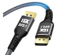 AXFEE 16K DisplayPort Cable, 2.1 DP to DP Cable 16K@60Hz, Braided High Speed Display Port Cable, Supports HDR, DSC 1.2a, FreeSync G-Sync for Gaming Monitor, Laptop PC, TV (2M)
