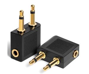AXFEE 2PC Airplane Flight Headphone Adapters,3.5mm Airplane Flight Adapters