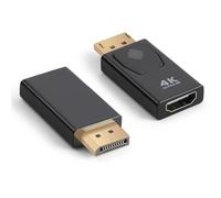 AXFEE 2PCS DisplayPort to HDMI Adapter, 4K DP to HDMI Converter(Black)