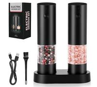 AXFEE 2PCS Electric Salt and Pepper Grinder, Adjustable Coarseness Grinder