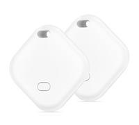 AXFEE 2Pcs Key Finder, Bluetooth Tracker Compatible with Find My (iOS Only), Replaceable Battery, Waterproof Smart Item Finder for Luggage, Keys, Bags, Suitcases, Pets, Wallets (White)