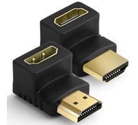 AXFEE 2PCS Right Angle HDMI Adapter, HDMI Adapter 90 and 270 Degree Combo | HDMI Male to Female Adapters Support 4K & 3D, TV, Projector, Monitor, Laptop