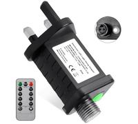 AXFEE 31V 3.6W Transformer Plug, IP44 LED Power Supply Adapter with 8 Lighting Modes, Memory and Timer Function, LED Power Transformer for Christmas Lights, Fairy Lights, Icicle Lights, Net Lights