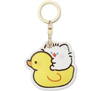 AXFEE 360° Protective Case for Air-Tag, Cartoon Duck Leather Air Tag Keyring Case for A-pple Air-tag, Holder Case for Air-Tags, Air-tags Holder Protective case, Decorations for Key, Bag, Pet