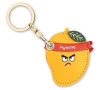 AXFEE 360° Protective Case for Air Tag, Cartoon Mango Leather Air-Tag Keyring Case For A-pple Air-tag, Holder Case for Air-Tags, Air-tags Holder Protective case, Decorations for Key, Bag, Pet