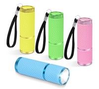 AXFEE 4 Pack Small Torch, Battery Operated Torch, Flashlight-Torchs with 9 LEDs, 90mm Mini-Torchs Led Super Bright, Lightweight Pocket-torchs Kids Camping Outdoor Hiking Gifts(Batteries not Included)