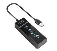 AXFEE 4 Port USB 3.0 Hub, 5 Gbps Data Multi USB Port Expander & Extender for Laptop, Flash Drives, Mobile HDD & More