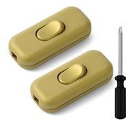 AXFEE 6A DP Inline Cord Switch, 2Packs Torpedo, 2 or 3 Core Double Pole, Accepts Round or Flat Wire, 250V Inline Switch for Desk Lamp/Light/Bulb/Small Appliance