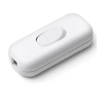AXFEE 6A DP Inline Cord Switch for Round or Flat Wire, 250V Desk Lamp, Light, Bulb, Small Appliance - White