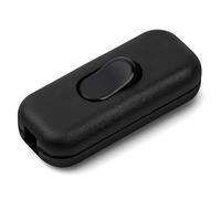 AXFEE 6A DP Inline Switch, Torpedo Design, 2 or 3 Core Double Pole, 250V for Desk Lamp/Light/Bulb/Small Appliance, Black