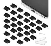 AXFEE Anti Dust Plugs Compatible with i-Phone 15/16/17, 30 Pcs Silicone Type C Dust Plugs, Type-C Charging Port Cover Protector Stoppers Compatible with Sam-sung/One-Plus/Hua-wei/Goo-gle Pixel etc.