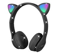 AXFEE Bluetooth Kids Headphones, LED Cat Ear Wired/Wireless Headphone,Black | P47M, Bluetooth-5.0, Cat Ear, HD Stereo Sound, 10H Playtime, 105dB Volume Limited,Foldable Children Headphone for PC Phone