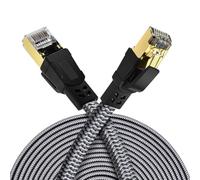AXFEE Cat 8 Ethernet Cable 5M, High-Speed Flat 40Gbps 2000Mhz Network Cable, Gigabit Braided Lan RJ45 Cable Shielded, Compatible for PC/Laptop, PS5, Xbox, Modem, Router, Switch, TV