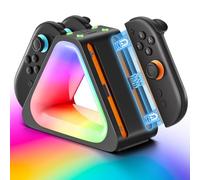 AXFEE Charging Dock For Nintendo Switch 2 & Joy-con 2025, Nintendo switch 2 Joy Con Controller Charger Dock with 7 Light Modes, 4 in 1 Magnetic Fast Charger nintendo switch 2 Docking Station
