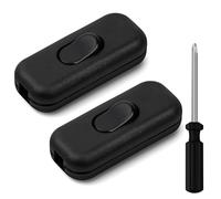 AXFEE DP 6A Inline Cable Switch Pack of 2 Torpedo Switches 2 or 3 Core Double Pole Switches Accepts Round or Flat Wire, 250V Inline Switch for Lamp