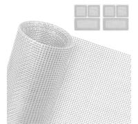 AXFEE Fly Screens for Windows, 250 x 120cm Insect Mesh, Adjustable DIY Fly Screen Mesh with 2 Window Screen Repair Patches, Windows Doors and Patio Screens for Flies, Mosquitoes, Bugs (White)