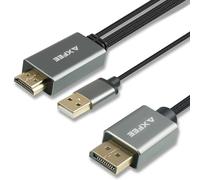 AXFEE HDMI to DisplayPort Adapter, 4K@60Hz DisplayPort to HDMI 1.8M Monitor Cable, High Speed HD Male Input to DP Male Output Converter Adapter Compatible with Devices with Hdmi Output Port