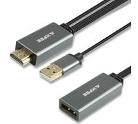 AXFEE HDMI to DisplayPort Cable, 4K@60Hz Displayport to HDMI Monitor Cable, Hdmi Source to Displayport Converter Adapter, High Speed HD Male to DP Female Compatible with Devices with hdmi Output Port