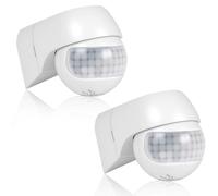 AXFEE Infrared Motion Detector, Range 6-8m /120° PIR Motion Sensor Outdoor, IP44 Infrared Movement Detector for Outdoor and Indoor Use, 66 x 55 x 80mm- Black(2PCS)