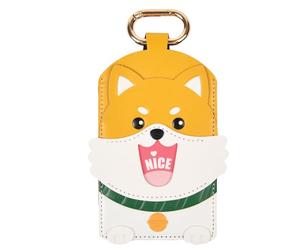 AXFEE Key Holder, Cute Creative PU Leather Keychain, Mini Credit Card Protector, Portable Keychain, Cartoon Dog Card Holder for Men and Women, Christmas New Car Gift, Compatible with A-pple AirTag