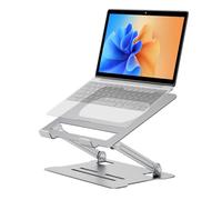 AXFEE Laptop Stand, Portable Vertical Adjustable Steel Laptop Stand for Desk, Foldable laptop computer Stands for bed, laptop Holder Feet Compatible with MacBook Air, Pro, All 10-17" Laptops (Silver)