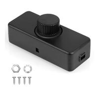 AXFEE LED Dimmer Switch, 1 Gang 220V-240V Trailing Edge Rotary ON/OFF Inline Dimmer Light Switch, Suitable for Home 3-100W Dimmable LED, Halogen Bulbs, Ceiling, Incandescent (Black)