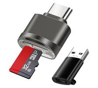 AXFEE Micro SD Card Reader, USB-C Memory Card Reader with USBC to USBA-Grey | TF Card Reader USB C for Micro SDXC, Micro SD, Micro SDHC Cards, Compatible with Galaxy Phones, Laptops, MacBook